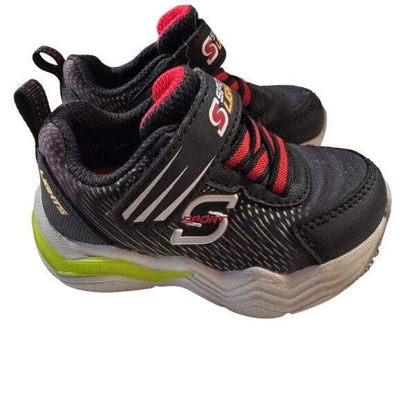Sketchers Kids Sport Lights LED Sneakers Size‎ 5 Black & Red - Picture 3 of 6